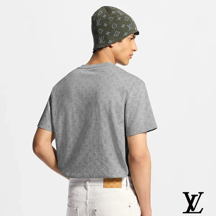 Louis Vuitton Grey Subtle Monogram Label T-Shirt