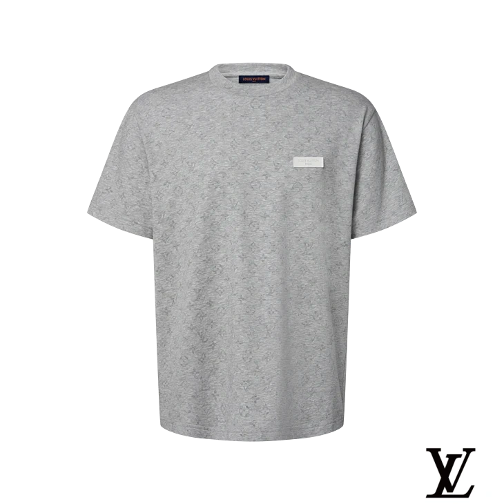 Louis Vuitton Grey Subtle Monogram Label T-Shirt