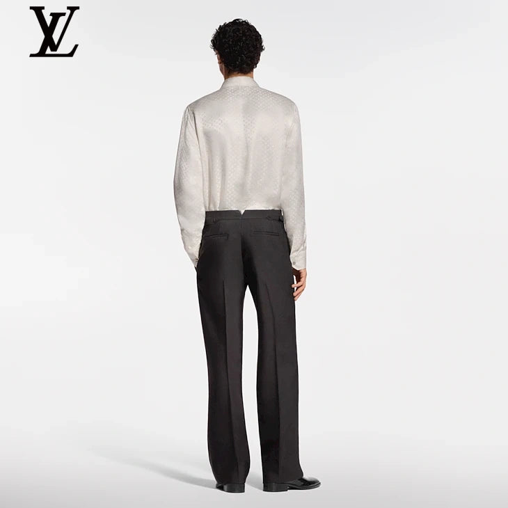 Louis Vuitton Black Wide-Leg Wool Trousers