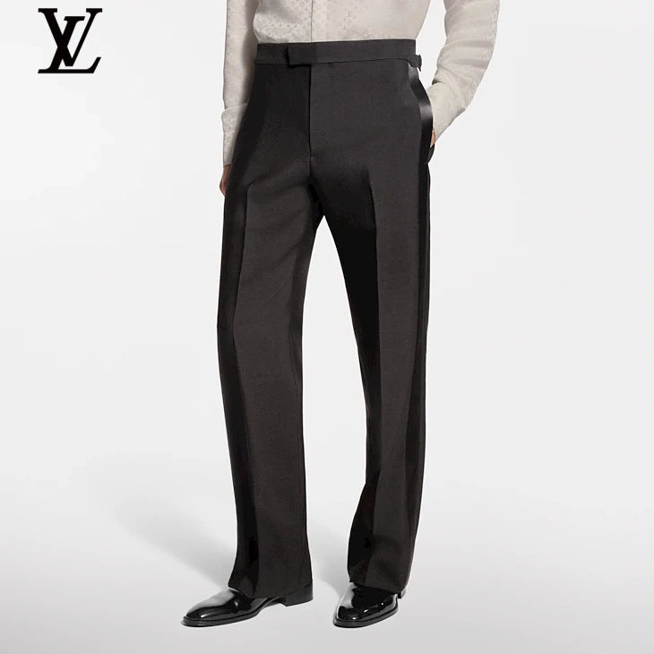 Louis Vuitton Black Wide-Leg Wool Trousers