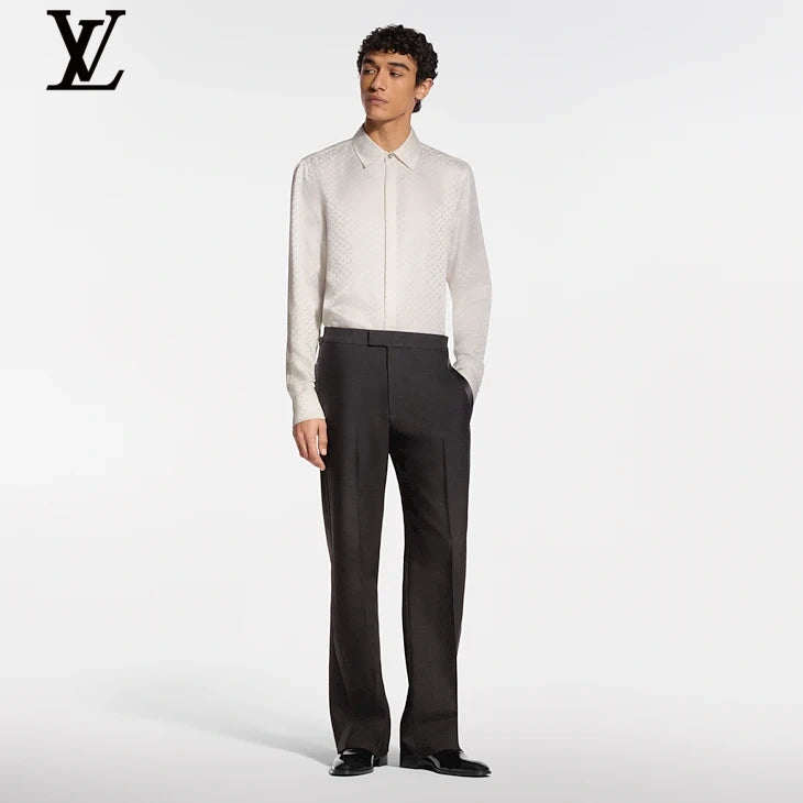 Louis Vuitton Black Wide-Leg Wool Trousers
