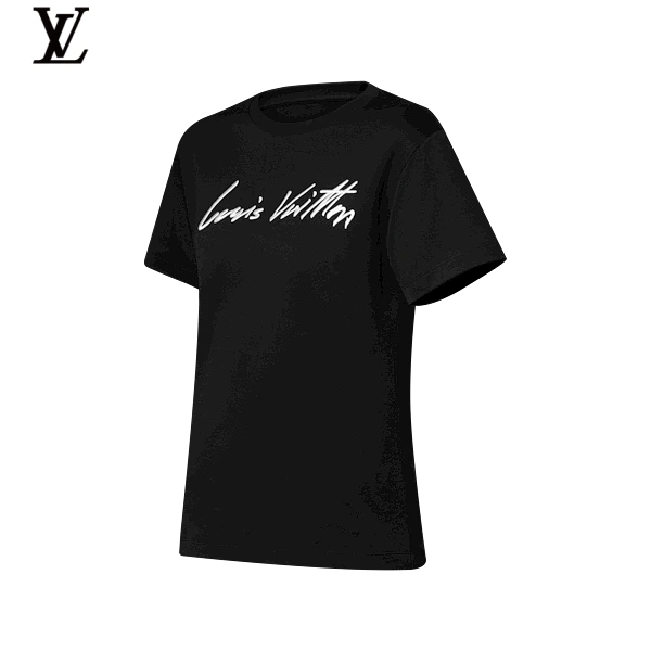 Louis Vuitton Black Signature Script Logo Short-Sleeve T-Shirt