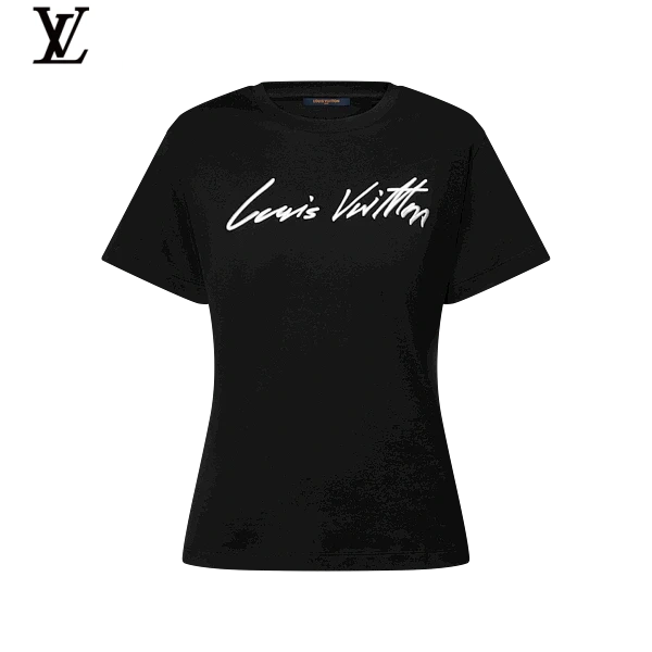 Louis Vuitton Black Signature Script Logo Short-Sleeve T-Shirt