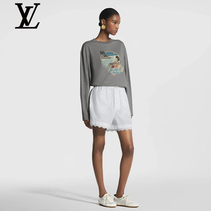 Louis Vuitton Grey Mermaid Print Long-Sleeve T-Shirt