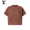 Louis Vuitton Brown Washed Script Logo Cropped T-Shirt