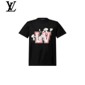 Louis Vuitton Black Floral LV Print Short-Sleeve T-Shirt