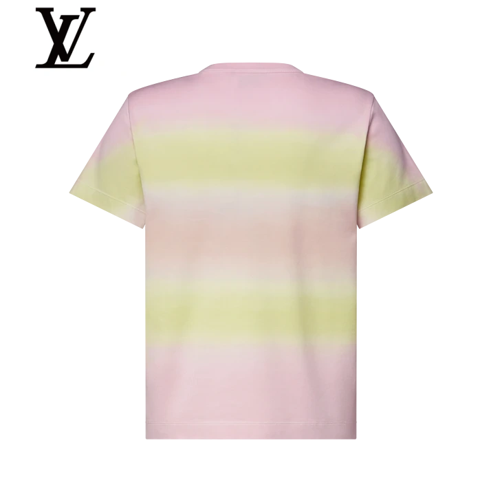 Louis Vuitton Pink Yellow Gradient Crochet Patch T-Shirt