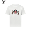 Louis Vuitton White Crest Dog Emblem Print Short Sleeve T-Shirt