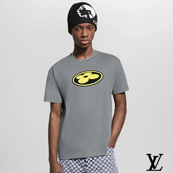 Louis Vuitton Grey Flower Oval Patch T-Shirt