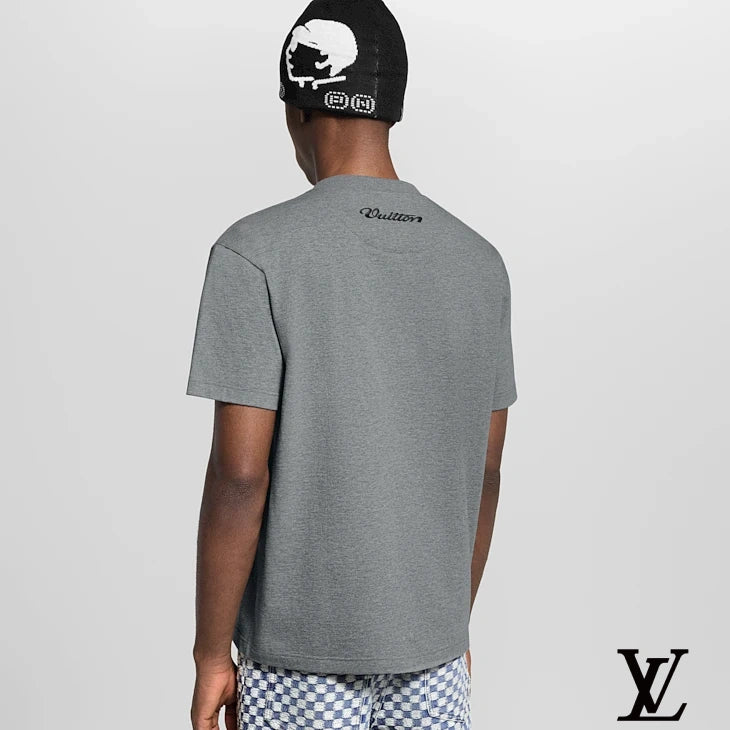 Louis Vuitton Grey Flower Oval Patch T-Shirt