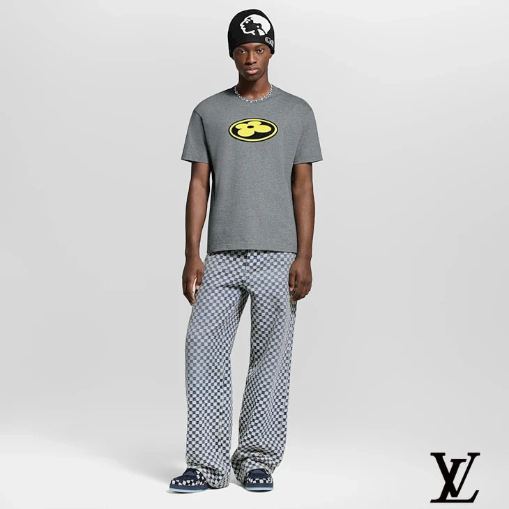 Louis Vuitton Grey Flower Oval Patch T-Shirt