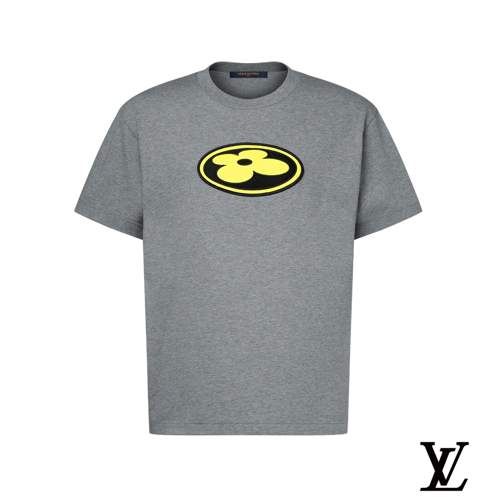 Louis Vuitton Grey Flower Oval Patch T-Shirt
