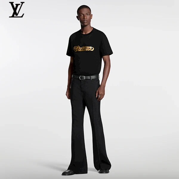 Louis Vuitton Gold Vintage Script Short-Sleeve T-Shirt