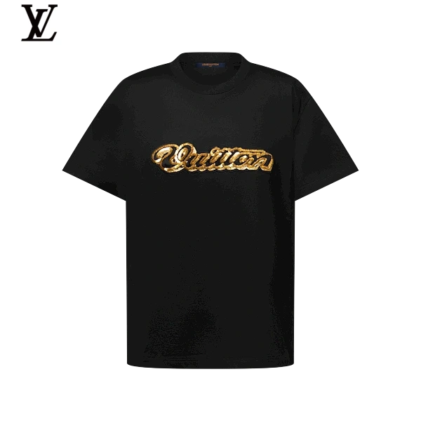 Louis Vuitton Gold Vintage Script Short-Sleeve T-Shirt