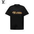 Louis Vuitton Gold Sequin Script Logo T-Shirt