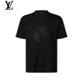 Louis Vuitton Black Floral Embroidery Short Sleeve T-Shirt