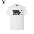 Louis Vuitton White Carbon Fiber Logo Short Sleeve T-Shirt