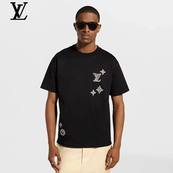 Louis Vuitton Black Distressed Monogram Short Sleeve T-Shirt