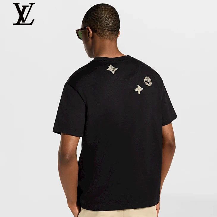 Louis Vuitton Black Distressed Monogram Short Sleeve T-Shirt
