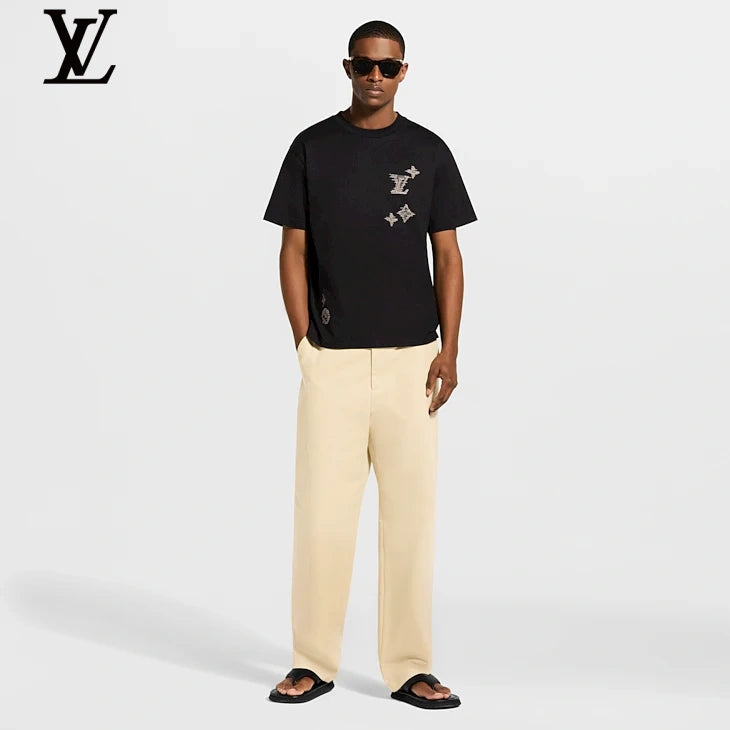 Louis Vuitton Black Distressed Monogram Short Sleeve T-Shirt
