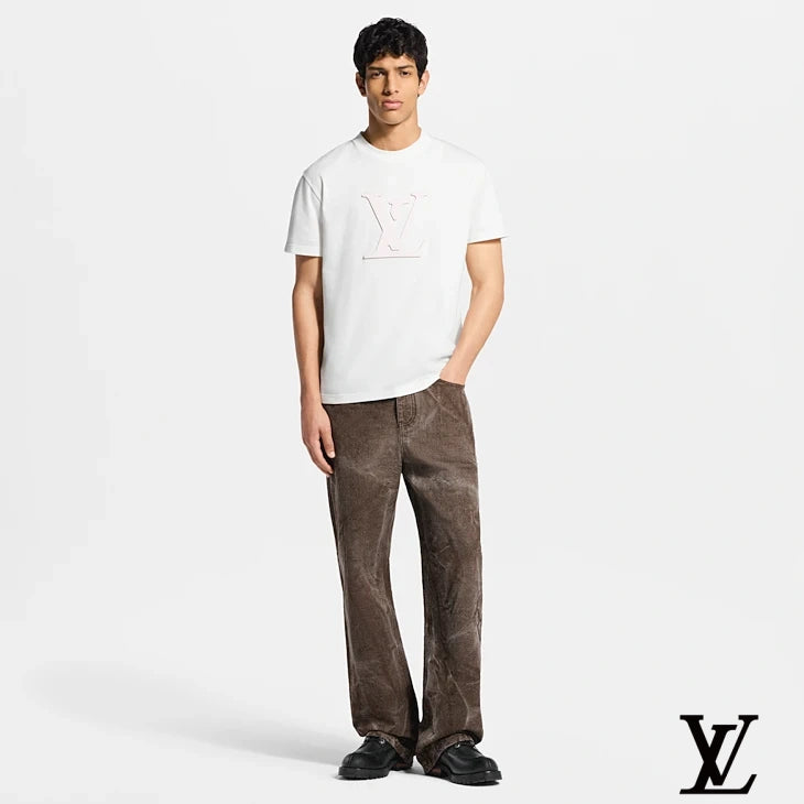 Louis Vuitton White 3D Embossed LV T-Shirt