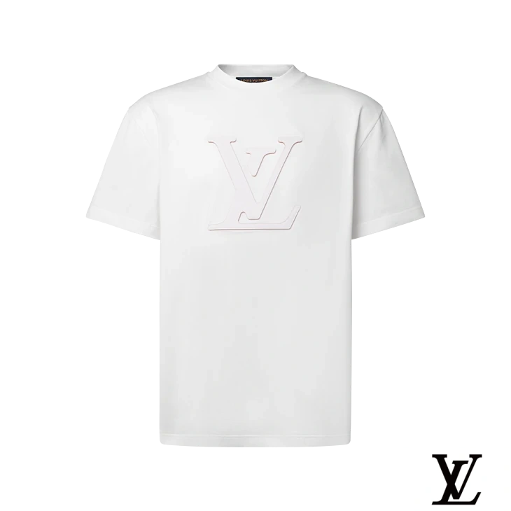 Louis Vuitton White 3D Embossed LV T-Shirt