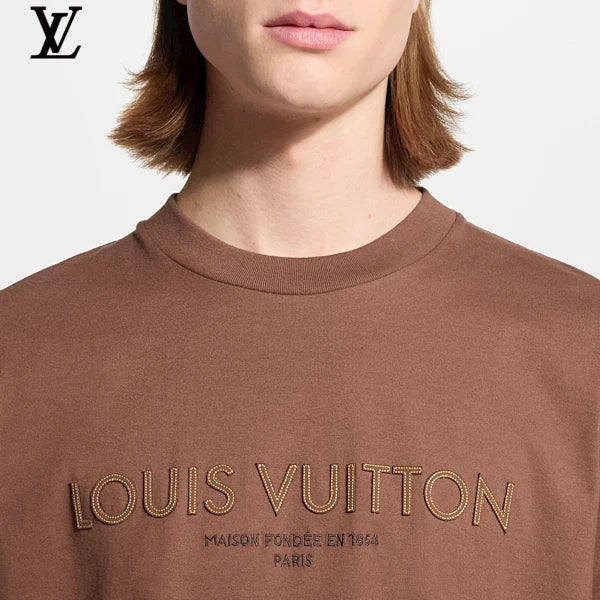 Louis Vuitton 3D Letter Embroidery Short-Sleeve T-Shirt