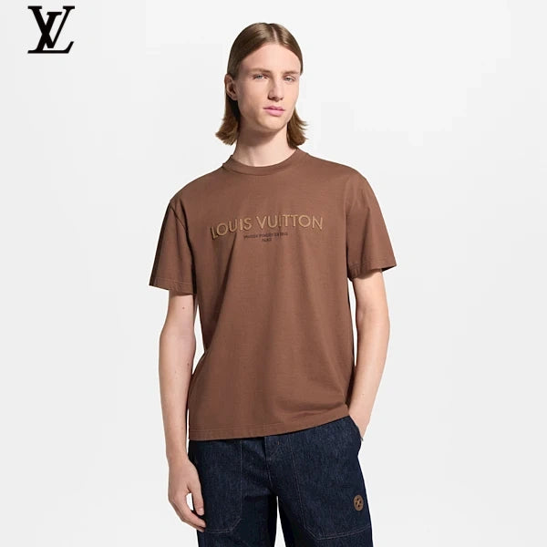 Louis Vuitton 3D Letter Embroidery Short-Sleeve T-Shirt